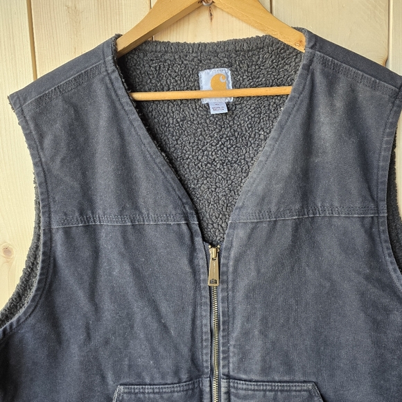 Carhartt V26 Blk Sherpa Lined Duck Vest Mens XL Regular - Picture 2 of 9